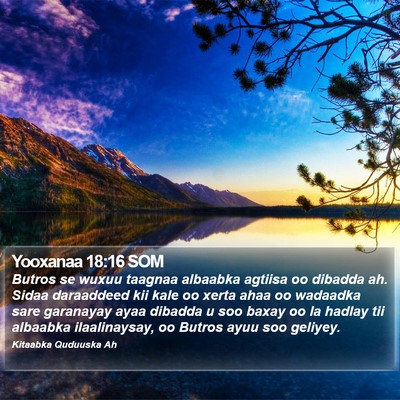 Yooxanaa 18:16 SOM Bible Verse Image