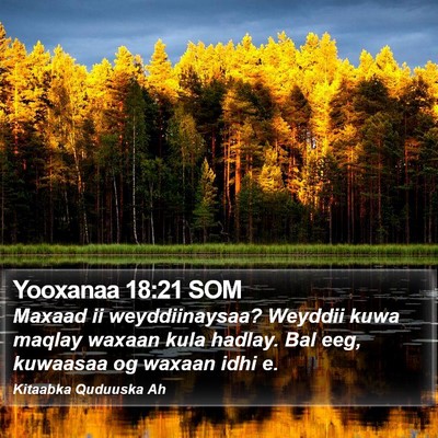 Yooxanaa 18:21 SOM Bible Verse Image