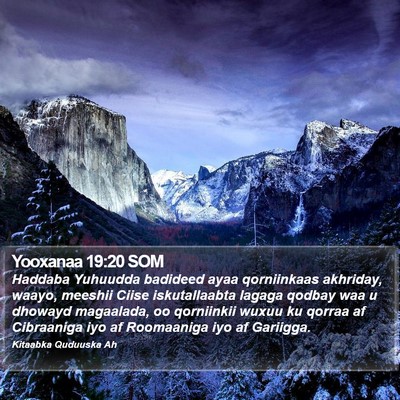 Yooxanaa 19:20 SOM Bible Verse Image