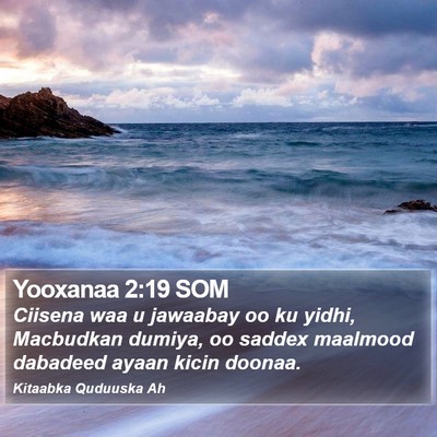 Yooxanaa 2:19 SOM Bible Verse Image