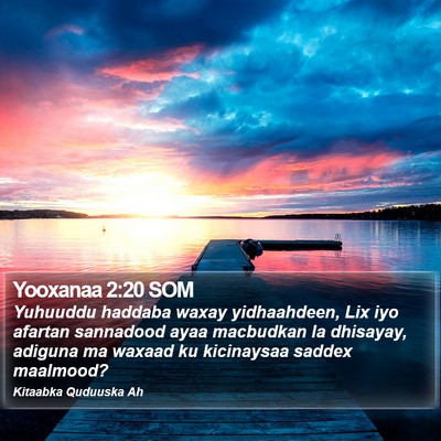 Yooxanaa 2:20 SOM Bible Verse Image