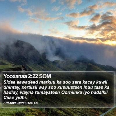 Yooxanaa 2:22 SOM Bible Verse Image