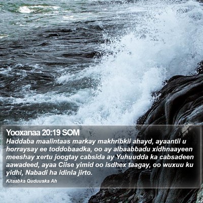 Yooxanaa 20:19 SOM Bible Verse Image