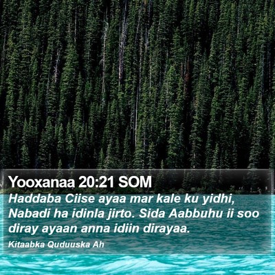 Yooxanaa 20:21 SOM Bible Verse Image