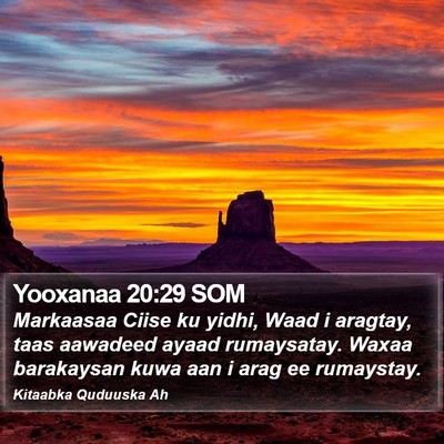 Yooxanaa 20:29 SOM Bible Verse Image