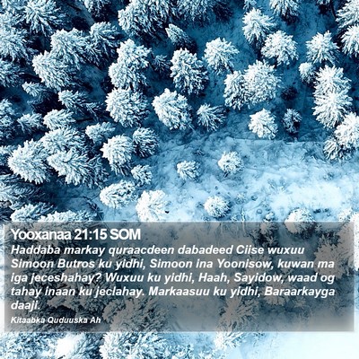 Yooxanaa 21:15 SOM Bible Verse Image