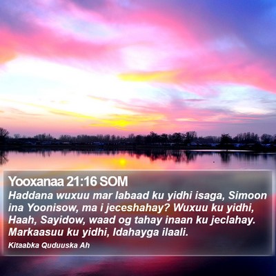Yooxanaa 21:16 SOM Bible Verse Image