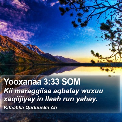 Yooxanaa 3:33 SOM Bible Verse Image