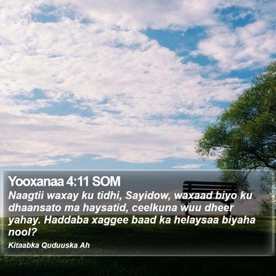 Yooxanaa 4:11 SOM Bible Verse Image