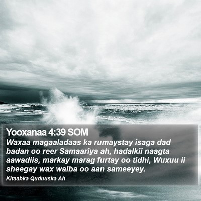 Yooxanaa 4:39 SOM Bible Verse Image