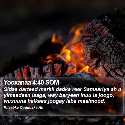 Yooxanaa 4:40 SOM Bible Verse Image