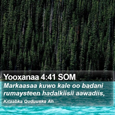 Yooxanaa 4:41 SOM Bible Verse Image