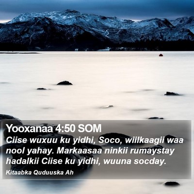 Yooxanaa 4:50 SOM Bible Verse Image