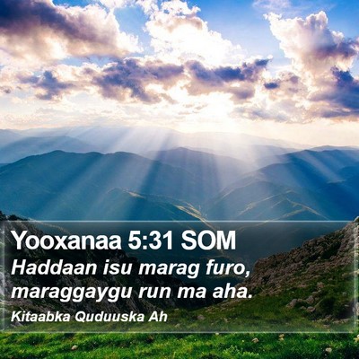Yooxanaa 5:31 SOM Bible Verse Image