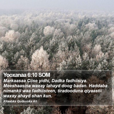 Yooxanaa 6:10 SOM Bible Verse Image