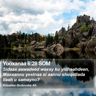 Yooxanaa 6:28 SOM Bible Verse Image