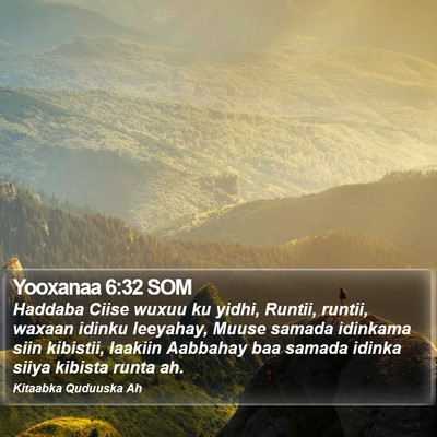 Yooxanaa 6:32 SOM Bible Verse Image