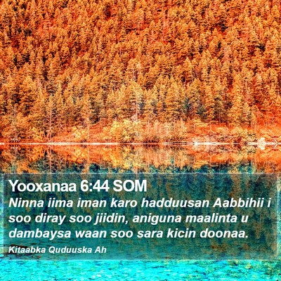 Yooxanaa 6:44 SOM Bible Verse Image