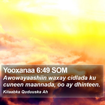 Yooxanaa 6:49 SOM Bible Verse Image