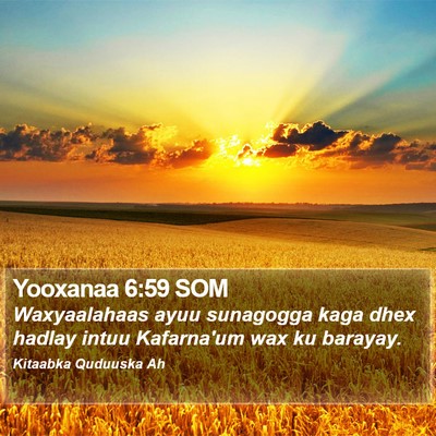 Yooxanaa 6:59 SOM Bible Verse Image
