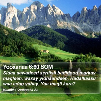 Yooxanaa 6:60 SOM Bible Verse Image