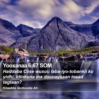 Yooxanaa 6:67 SOM Bible Verse Image