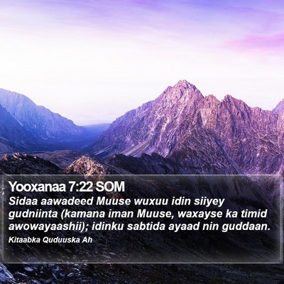 Yooxanaa 7:22 SOM Bible Verse Image