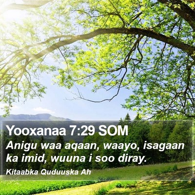 Yooxanaa 7:29 SOM Bible Verse Image