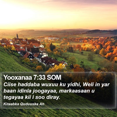 Yooxanaa 7:33 SOM Bible Verse Image