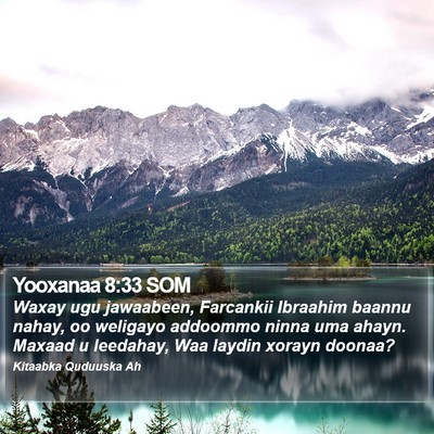 Yooxanaa 8:33 SOM Bible Verse Image