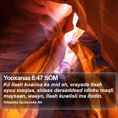 Yooxanaa 8:47 SOM Bible Verse Image
