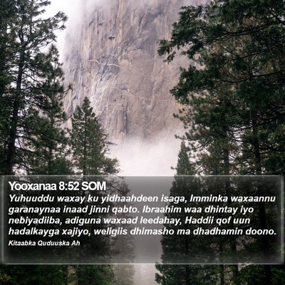 Yooxanaa 8:52 SOM Bible Verse Image