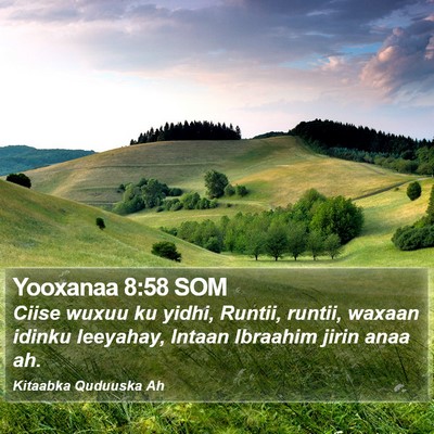 Yooxanaa 8:58 SOM Bible Verse Image