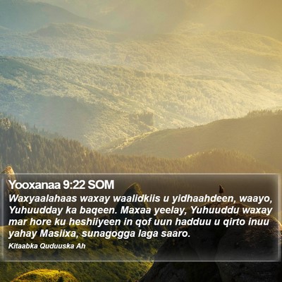 Yooxanaa 9:22 SOM Bible Verse Image