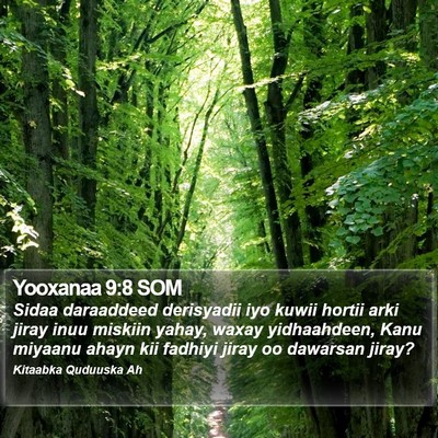 Yooxanaa 9:8 SOM Bible Verse Image