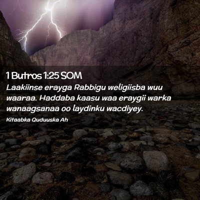 Picture 02 - 1 Butros 1:25 SOM - Laakiinse erayga Rabbigu weligiisba wuu waaraa. - Bible Verse Picture