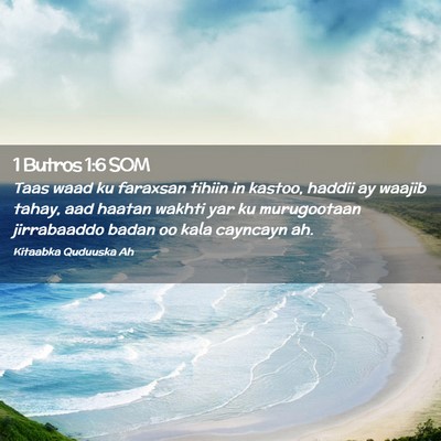 Picture 02 - 1 Butros 1:6 SOM - Taas waad ku faraxsan tihiin in kastoo, haddii ay - Bible Verse Picture