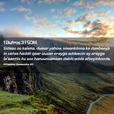 Picture 02 - 1 Butros 3:1 SOM - Sidaas oo kalena, dumar yahow, nimankiinna ka - Bible Verse Picture
