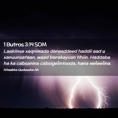 Picture 02 - 1 Butros 3:14 SOM - Laakiinse xaqnimada daraaddeed haddii aad u - Bible Verse Picture