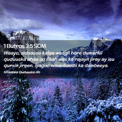 Picture 02 - 1 Butros 3:5 SOM - Waayo, sidaasoo kalaa waagii hore dumarkii - Bible Verse Picture
