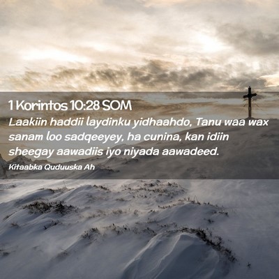 Picture 02 - 1 Korintos 10:28 SOM - Laakiin haddii laydinku yidhaahdo, Tanu waa wax - Bible Verse Picture