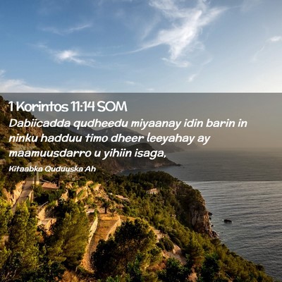 Picture 02 - 1 Korintos 11:14 SOM - Dabiicadda qudheedu miyaanay idin barin in ninku - Bible Verse Picture
