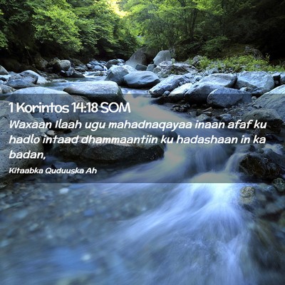 Picture 02 - 1 Korintos 14:18 SOM - Waxaan Ilaah ugu mahadnaqayaa inaan afaf ku hadlo - Bible Verse Picture