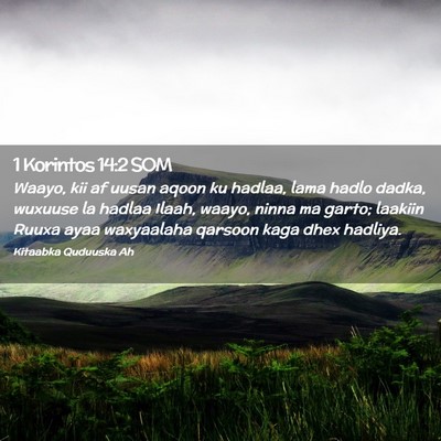 Picture 02 - 1 Korintos 14:2 SOM - Waayo, kii af uusan aqoon ku hadlaa, lama hadlo - Bible Verse Picture
