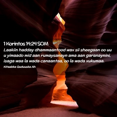 Picture 02 - 1 Korintos 14:24 SOM - Laakiin hadday dhammaantood wax sii sheegaan oo - Bible Verse Picture