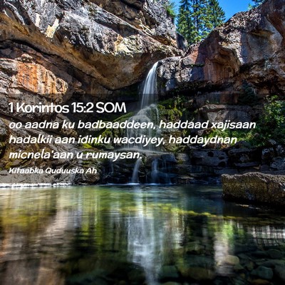 Picture 02 - 1 Korintos 15:2 SOM - oo aadna ku badbaaddeen, haddaad xajisaan - Bible Verse Picture