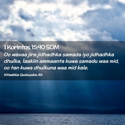 Picture 02 - 1 Korintos 15:40 SOM - Oo waxaa jira jidhadhka samada iyo jidhadhka - Bible Verse Picture