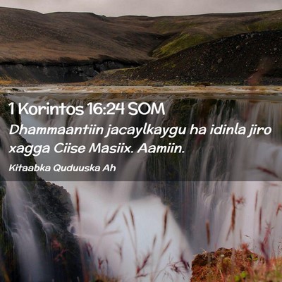 Picture 02 - 1 Korintos 16:24 SOM - Dhammaantiin jacaylkaygu ha idinla jiro xagga - Bible Verse Picture