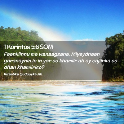 Picture 02 - 1 Korintos 5:6 SOM - Faankiinnu ma wanaagsana. Miyeydnaan garanaynin - Bible Verse Picture