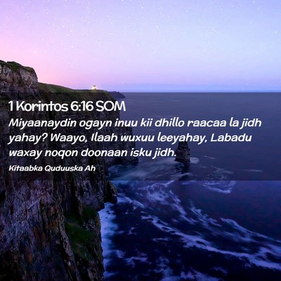 Picture 02 - 1 Korintos 6:16 SOM - Miyaanaydin ogayn inuu kii dhillo raacaa la jidh - Bible Verse Picture